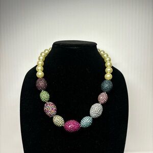Joan Boyce - Multicolor Crystal Egg Bead Statement Necklace